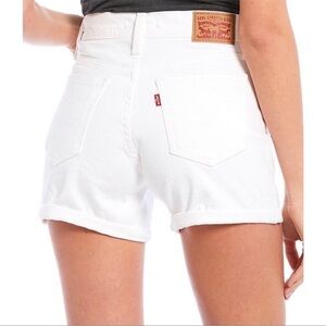 Vintage Levi: 
Levi's Stretch Mid Length White Denim Shorts